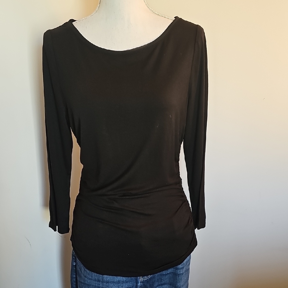 White House Black Market Black Blouse